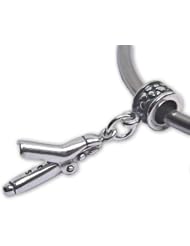 Curling Iron Hair Stylist Salon Sterling Silver Charm Bead for European Style Bead Bracelets