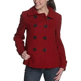 Andrew Marc Ladies Double Breasted Shirt Collar A-Line Coat by Andrew Marc