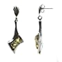 Sterling Silver Green Amber Medium Earrings