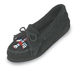 Thunderbird Minnetonka Moccasin in Black Womens