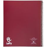 Roaring Spring "Lefty" Notebook, One Subject with 1 Double Pocket, 11 x 9 Inches, 100 sheets, College Ruled, Assorted Color Covers