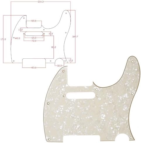 1pc 3-ply Yellow Pearloid Guitar Pickguard Scratch Plate for Fender Telecaster Tele Style Guitar
