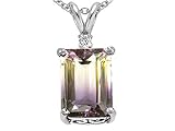 12.20 cts 925 14k Gold Plated Silver Genuine Ametrine Pendant LIFETIME WARRANTEE
