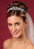 Martha's Vineyard Tiara: The Band Winds Up and Down to Form a Free Flowing Ribbon Upon Which an Intricately Woven Pattern of Small Silver Branches Adorned by Austrian Crystals Rests On