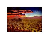 African Sunset Art Giclee Poster Print by John Newcomb, 14x12