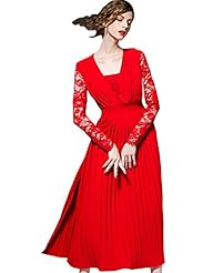 Sexy V-neck Chiffon Lace Party Dress/Maxi Dress 