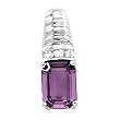 14K White Gold Amethyst and Diamond Pendant