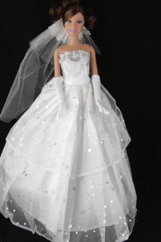 Elegant Sparkle Dotted Party Dress, Handmade to Fit the Barbie Sized Doll