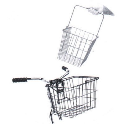 Wald 3114 Compact Front Quick Release Bicycle Basket with Bolt on Clamp (11.75 x 8 x 9, Black)