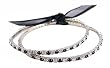 Bracelet Set (2 pc) - (B281) - Plus Size Stretch - Swarovski TM Crystals ~ Jet and Clear (Black and White) (8")