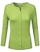 JJ Perfection Women's 3/4 Sleeve Crew Neck Button Down Knit Cardigan Sweater