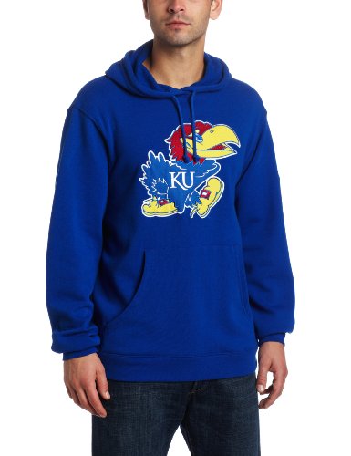 NCAA Men's Kansas Jayhawks Playbook Fleece Hoodie (Blue, Small)