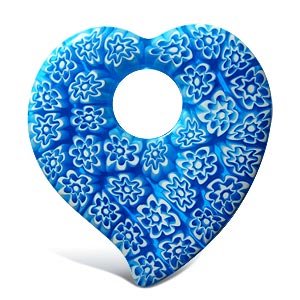 E-Beads Heart murano pendant millefiori aqua (1)