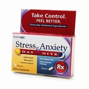 Natrol Stress and Anxiety, Day and Night Tablets, 20-Count