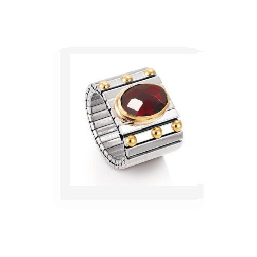 Nomination Damen-Ring Extra Gro&szlig; Facettiert Zirkon Rot Ring gr&ouml;&szlig;e variabel 041541/005 Preisvergleich