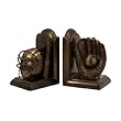 2-Piece Vintage Style Bronze Colored Baseball Bookends - 7"