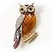 Multicoloured Crystal Owl Brooch