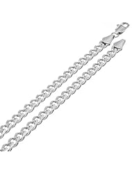 5MM Thick 14k Heavy White Gold Plated Cuban Link Curb Chain Necklace - Lifetime Warranty