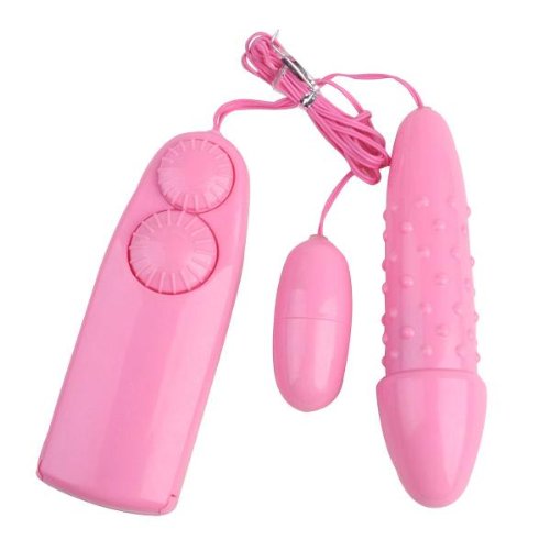 Crazycity Sex Toy Double Vibrating Egg Dual Stimulator G-spot Vibrator Vibe Double Bullet Pocket Rocket Flirting Toy Thrustor Pleasure Wand for Women