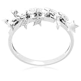 10k White Gold Diamond Star Ring (.08 cttw, I-J Color, I2-I3 Clarity), Size 7