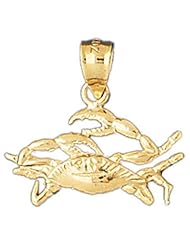 Dazzlers Solid 14 karats Gold Crab Charm Pendant available in three colors from jewelsberry (weights: 1.8 grams only)