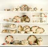 Fransican Desert Rose Footed Cake Plate