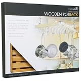 Deluxe Ceiling Mounted Wooden Pot Rack from KitchenCraft