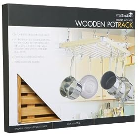 Deluxe Ceiling Mounted Wooden Pot Rack