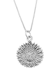 Sterling Silver One Sided Gardener Sunflower Necklace