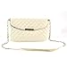Fashion Story Women Shoulder Bag Clutch Quilting Handbag Purse Hobo Messenger (Beige)