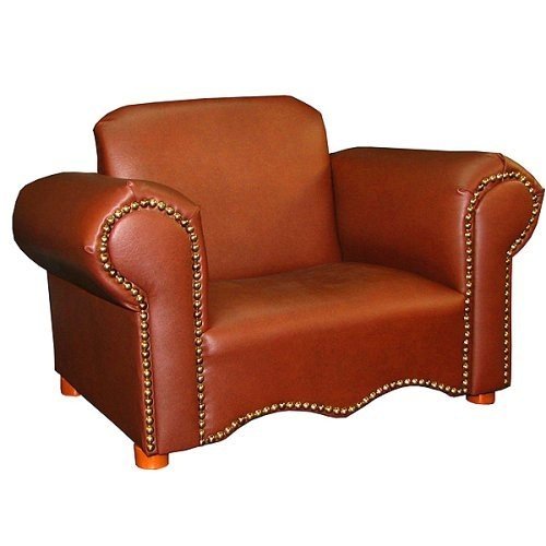 Kitchen: Traditional Child size Chair Brown leatherette, by Fantasy Furniture