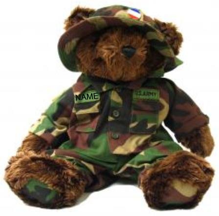 41o34IimR8L Stuffed 18 plush teddy bear in personalized custom embroidered U.S. Army Battle Dress Uniform BDU