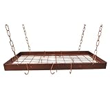The Gourmet Rectangle Kitchen Pot Rack with Grid
