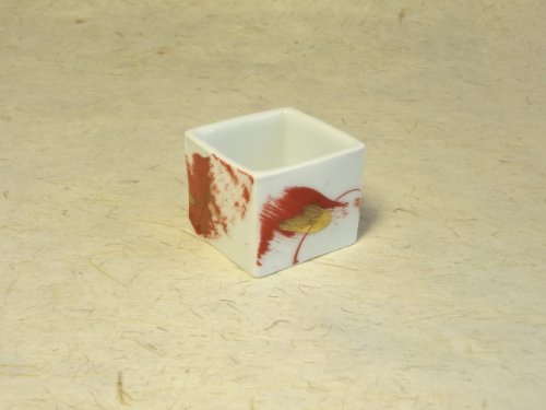 刷毛目変形シリーズ（赤）　角盃
