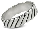 Sterling Silver Rope Design Wedding Band