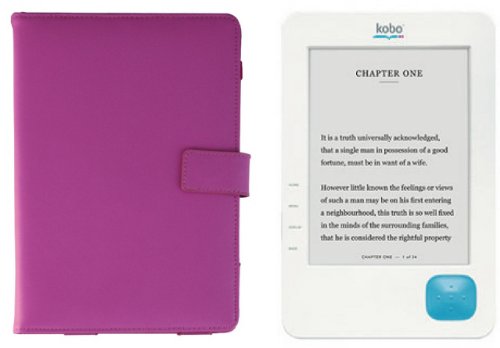 Kobo eReader Pink Leather Case Folio - Real Leather (Made for official Kobo eReader)