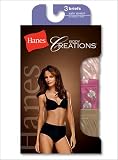 Womens Hanes 3 Pair Body Creations Satin Brief - 40S3
