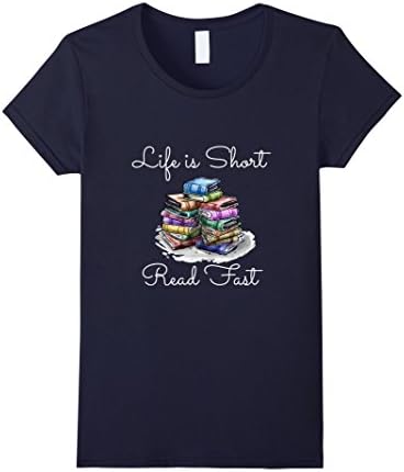 Women's Life is Short, Read Fast T-Shirt XL Navy