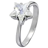 Star Ring, crystal/silver-plated, M