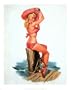 Pin-Up Girl in Pink Art Poster Print by Joyce Ballantyne, 16x20