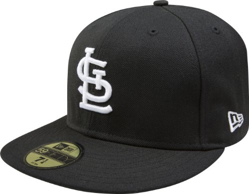 MLB St Louis Cardinals Black with White 59FIFTY Fitted Cap (7 1/4)