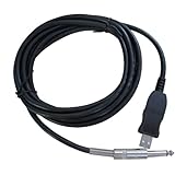 Guitar Bass To USB Link Cable Adapter for PC/MAC Recording