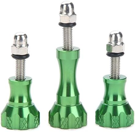 TOZ 3pcs Thumbscrew Thumb Screw Set Fixing Screw Kit for GoPro Hero 4 3+ 3 2 1 Camera Accessories, GoPro Accessories Thumbscrew Bolt Nut Knob for Tripod Mount Adapter Car Windshield Suction Cup Mount Selfie Stick Monopod and Extension Arm - Green