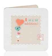 Vintage Hearts New Baby Greetings Card
