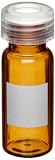 Wheaton W225153-0207 Borosilicate Glass Vial, Writing Patch with 0.005 Red PTFE/0.035 Silicone Lined 9mm ABC Screw Cap, Convenience Pack, 12mm x 32mm Size, Amber/Green, Case of 100