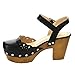 Beston CD46 Women's Platform Studded Hollow Up Chunky Heel Sandals