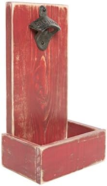 Rustic Red Bottle Opener with Cap Catcher