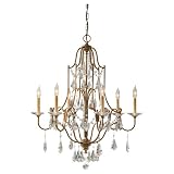 Murray Feiss F2478/6OBZ Valentina Collection 6-Light Chandelier, Oxidized Bronze Finish with Clear Cut Polished Crystal Accents