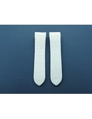 20mm Leather Strap Band for Cartier Santos 100 Midsize 32mm White