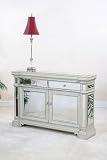 Manhattan Narrow Credenza (White/Mirror) (35.25H x 52W x 12D)